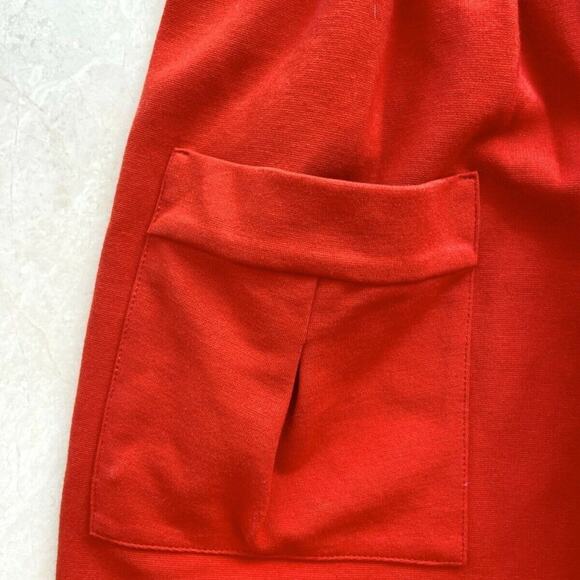 Diane Von Furstenberg Cezanne Red Orange Stretch Midi Dress w/‎ pockets sz 0 - Picture 3 of 13